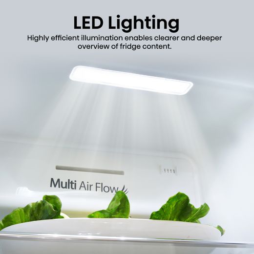 Hisense American Fridge Freezer - Stainless Steel - Annotation - LED Lighting
